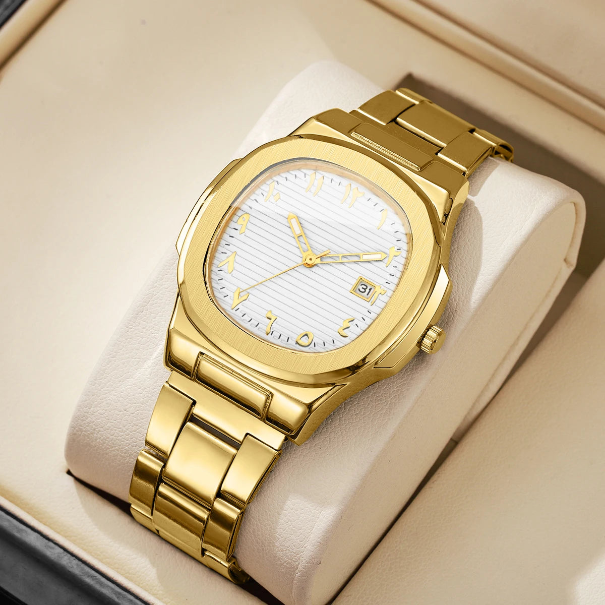 Luxury Square Quartz Stainless Steel Watch