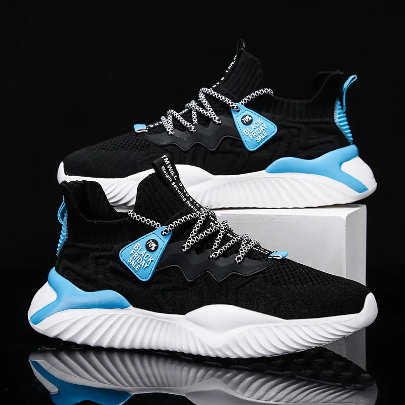 Summer Hot Sale Knit Men Running Shoes Cheap Light Breathable Men's Jogging Sneakers Comfortable Anti-slip Male Exercise Shoes