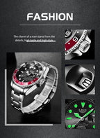 Montre LIGE LG10051 Acier Inoxydable Lumineuse et Résistante à l'Eau