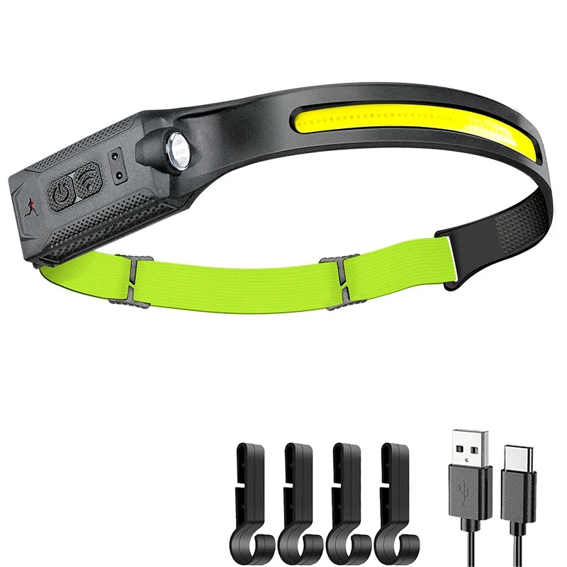 Linterna Frontal LED Recargable por USB 3 Modos