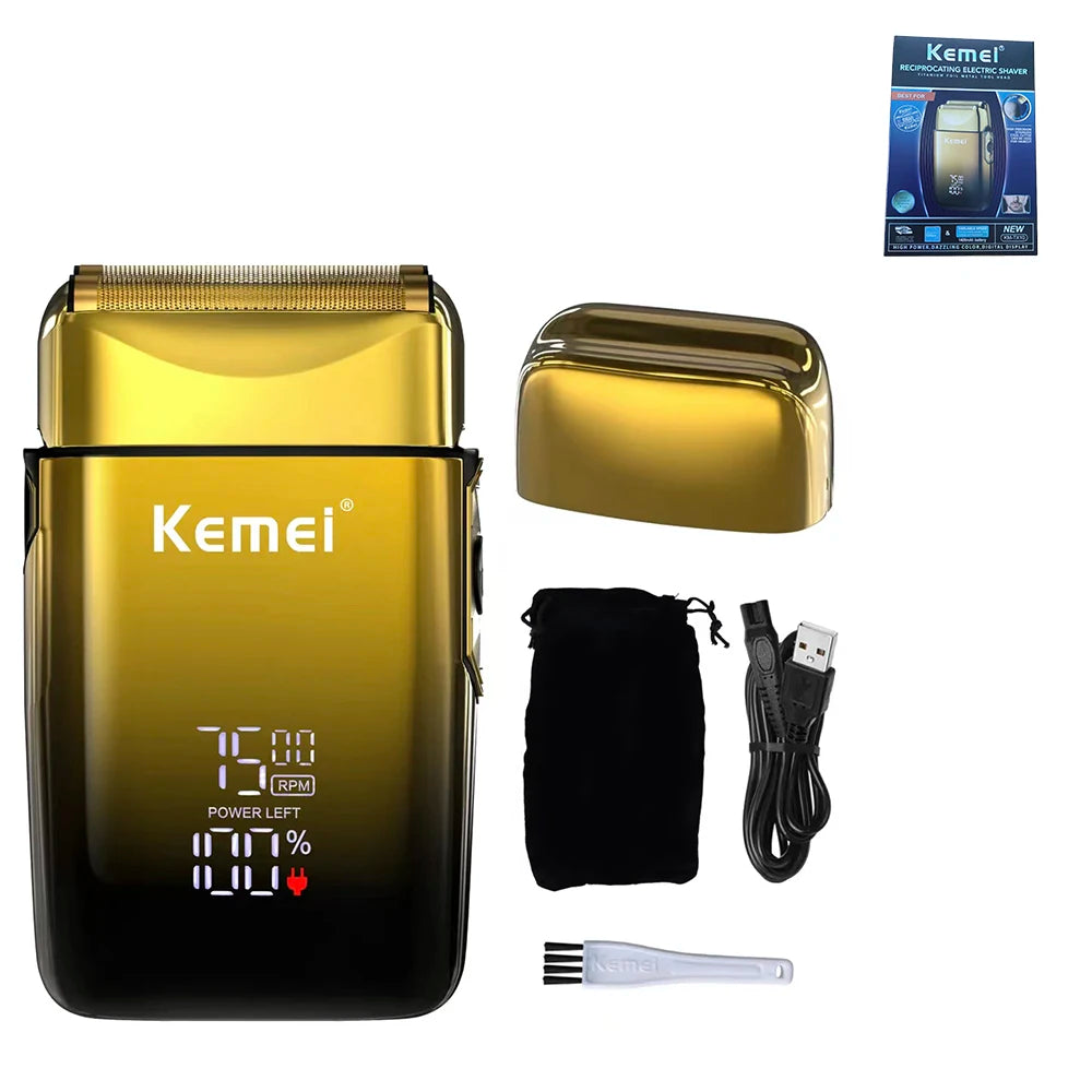 Afeitadora Eléctrica Kemei KM-TX10 Pantalla LCD Recargable USB