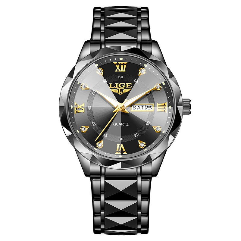 Reloj Hombre LIGE Cuarzo Acero Inoxidable Luminoso Resistente al Agua
