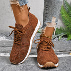 Chaussures de Tennis Respirantes Confortables Souples en Maille pour Femme avec Lacets