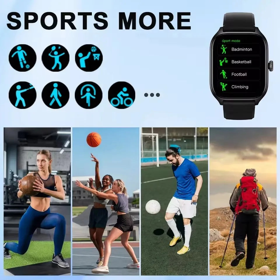 Smartwatch Hombre Mujer Pantalla Táctil Frecuencia Cardíaca