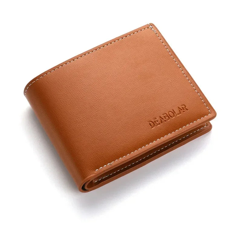 Billetera Corta de Cuero Para Hombre Delgada Porta Tarjetas