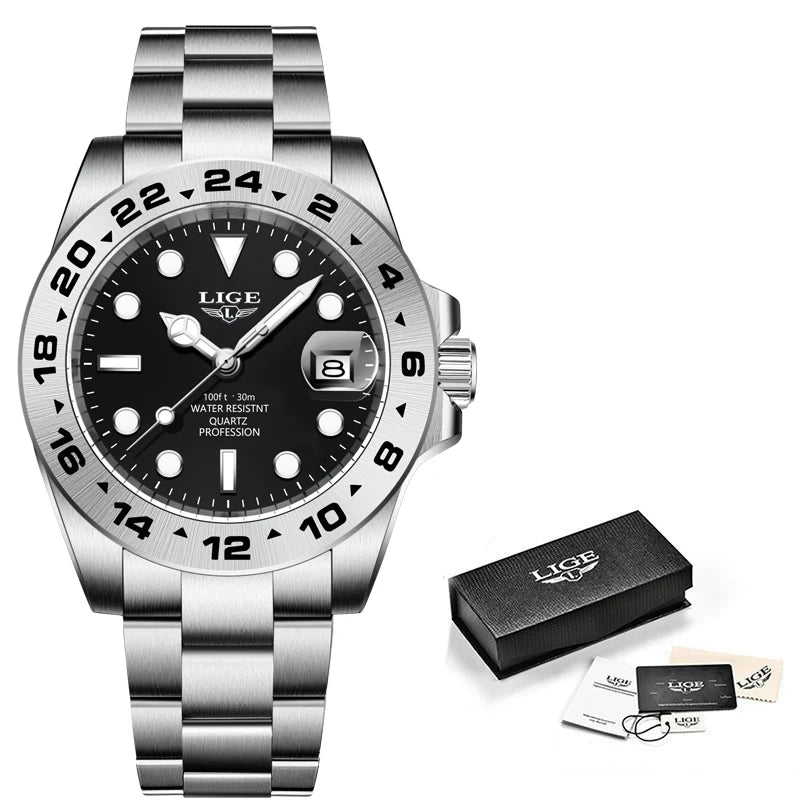 Reloj Hombre LIGE Moda Cuarzo Deportivo Buceo