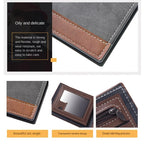 Portefeuille court en cuir PU pour homme rétro porte-monnaie