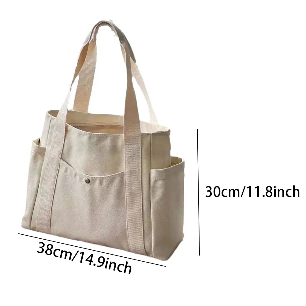 Large Capacity Canvas Bag for Work and Shopping