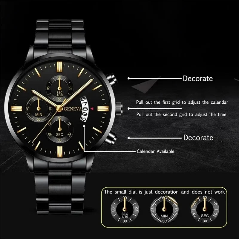 Men's Fashion Luxury Stainless Steel Quartz Watch