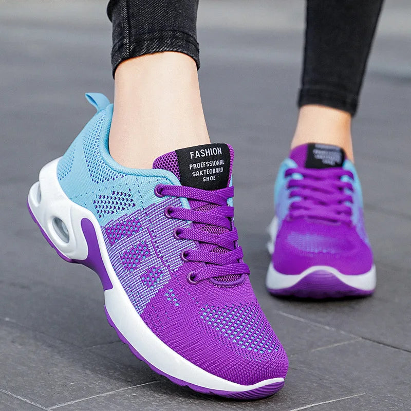 Tenis Casuales Para Mujer Malla Transpirable con Cordones