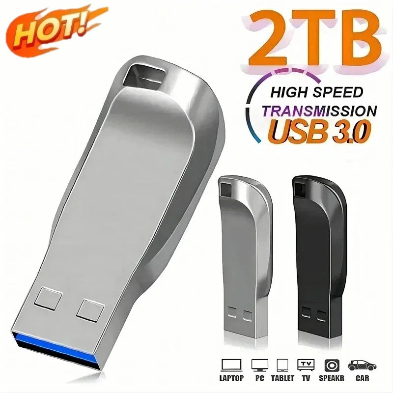 Flash Drive 2TB USB 3.0 Mini Metal de Alta Velocidad