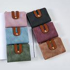 Portefeuille court en cuir PU pour femme grande capacité avec porte-cartes