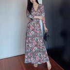 Robe longue pour femme en dentelle florale, élégante, pour la plage ou les loisirs