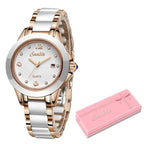 Montre-bracelet en or rose étanche pour femme