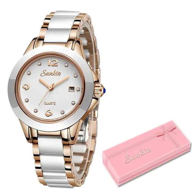 Reloj Pulsera Oro Rosa Resistente al Agua para Mujer