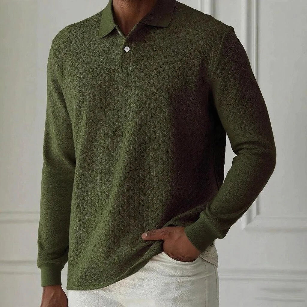 Polo Hombre Manga Larga Alta Calidad Casual /Negocios