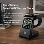 Réveil de table numérique WiFi avec recharge sans fil pour montres