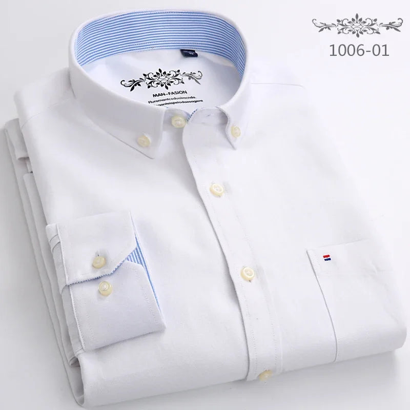 Camisa Hombre Algodón Manga Larga Slim Fit Formal