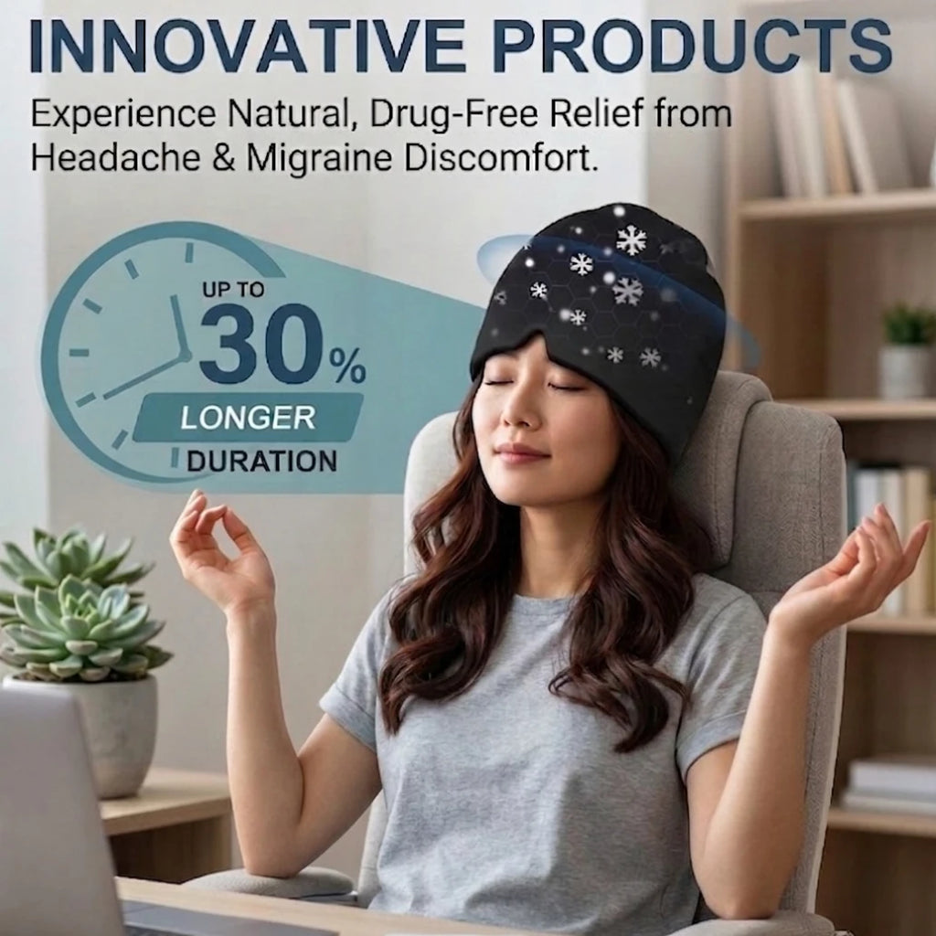 Gorro de Gel Frío Para Alivio de Migraña Máscara de Ojos