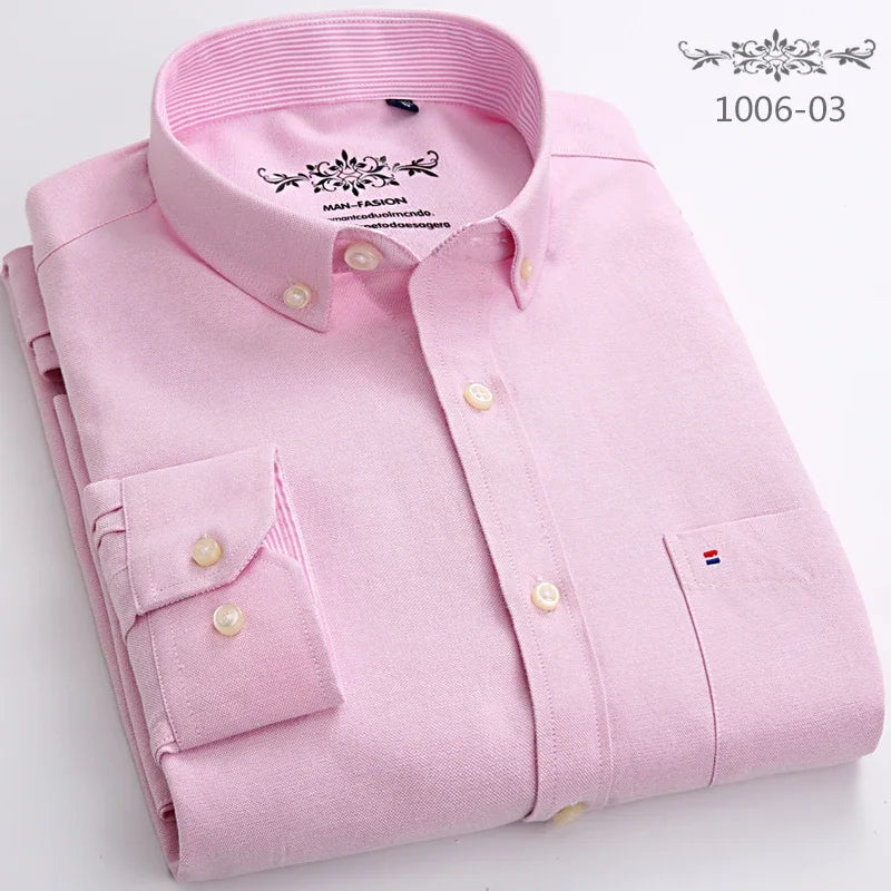 Camisa Hombre Algodón Manga Larga Slim Fit Formal