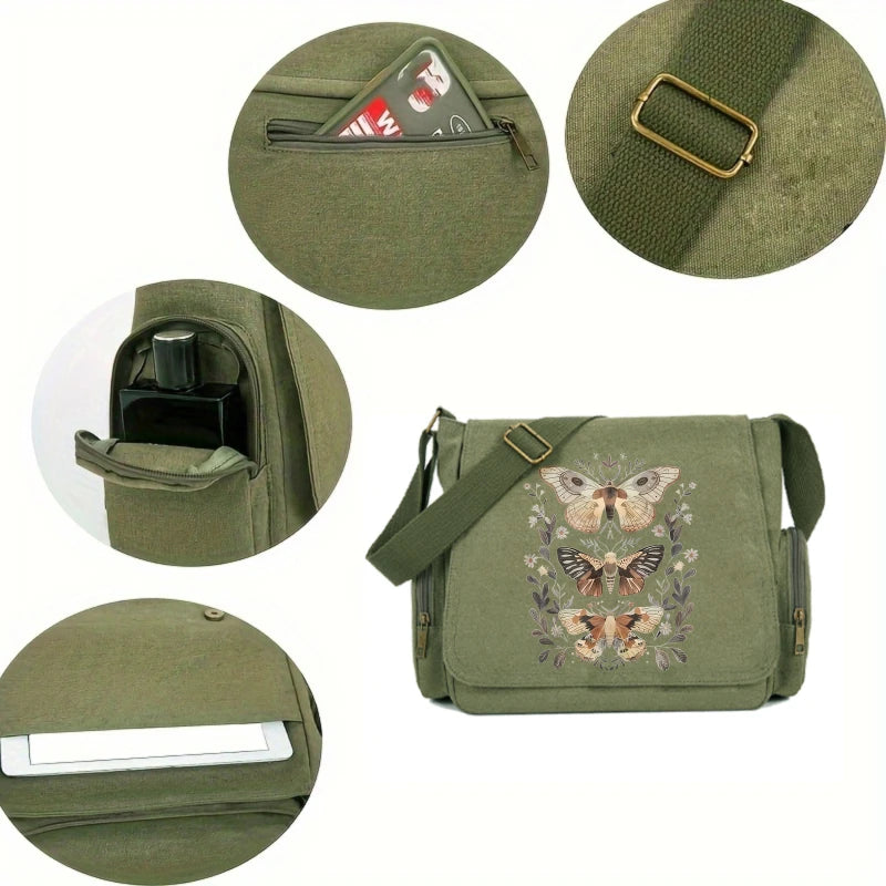 Bolso Mensajero Vintage para Mujer de Lona