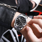 Montre Homme CHRONOS Luxe Quartz Acier Inoxydable Lumineuse Étanche