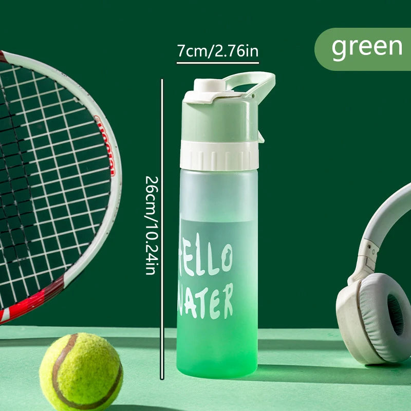Botella con Spray Para Agua 650ml Vaso Deportivo Portátil