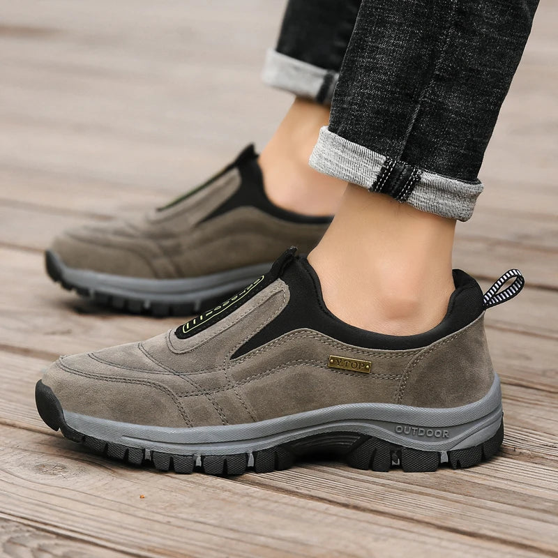 Zapatos de Senderismo Antideslizantes de Cuero para Hombre