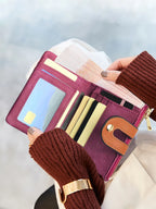 Portefeuille court en cuir PU pour femme grande capacité avec porte-cartes