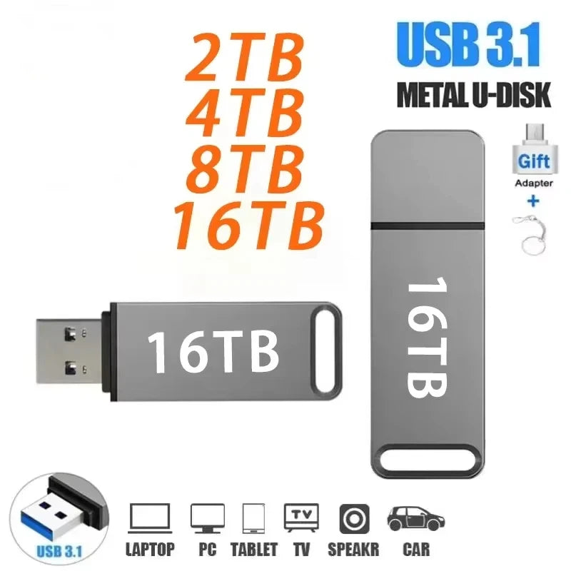 Pen Drive Original 16TB USB 3.2 Alta Velocidad Tipo C Metal