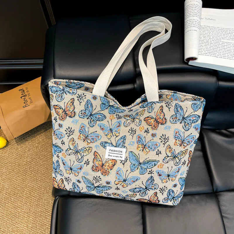 Bolso Tote Mujer Pana Estilo Hombro Universidad