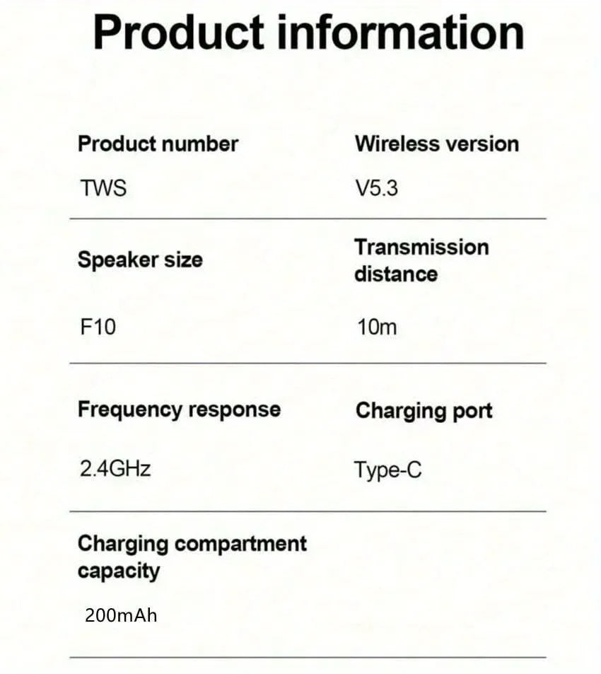 TWS Wireless Earbuds Bluetooth 5.3 Digital Display