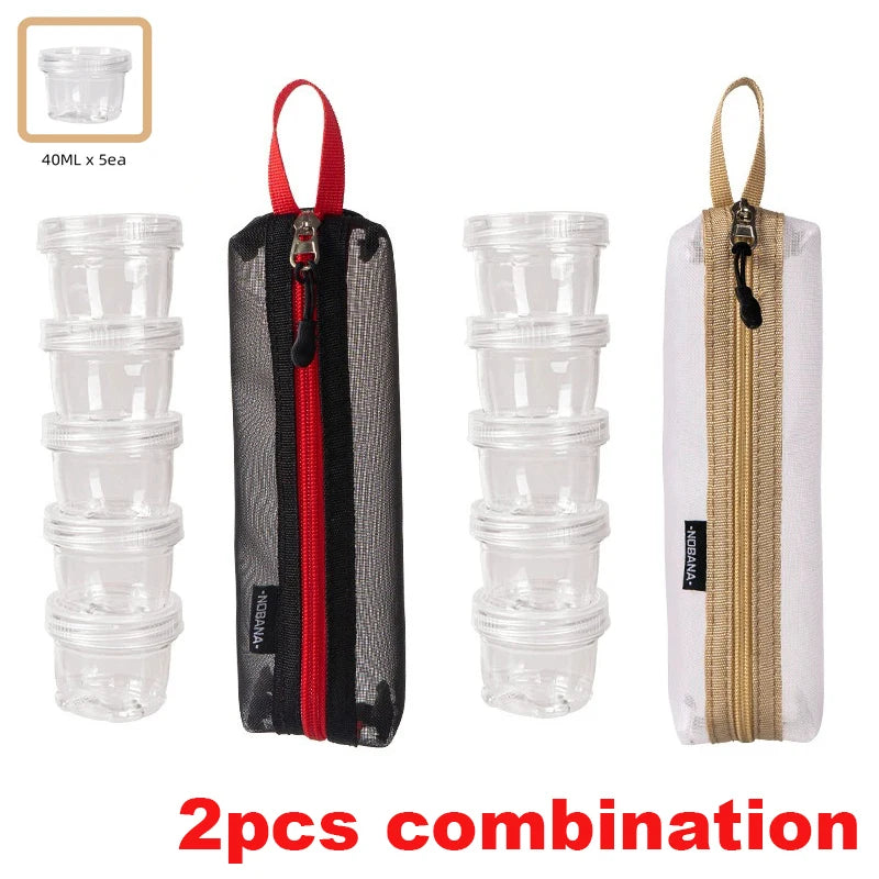 Set de 5 Frascos y 1 Organizador Para Especias Para Camping Picnic