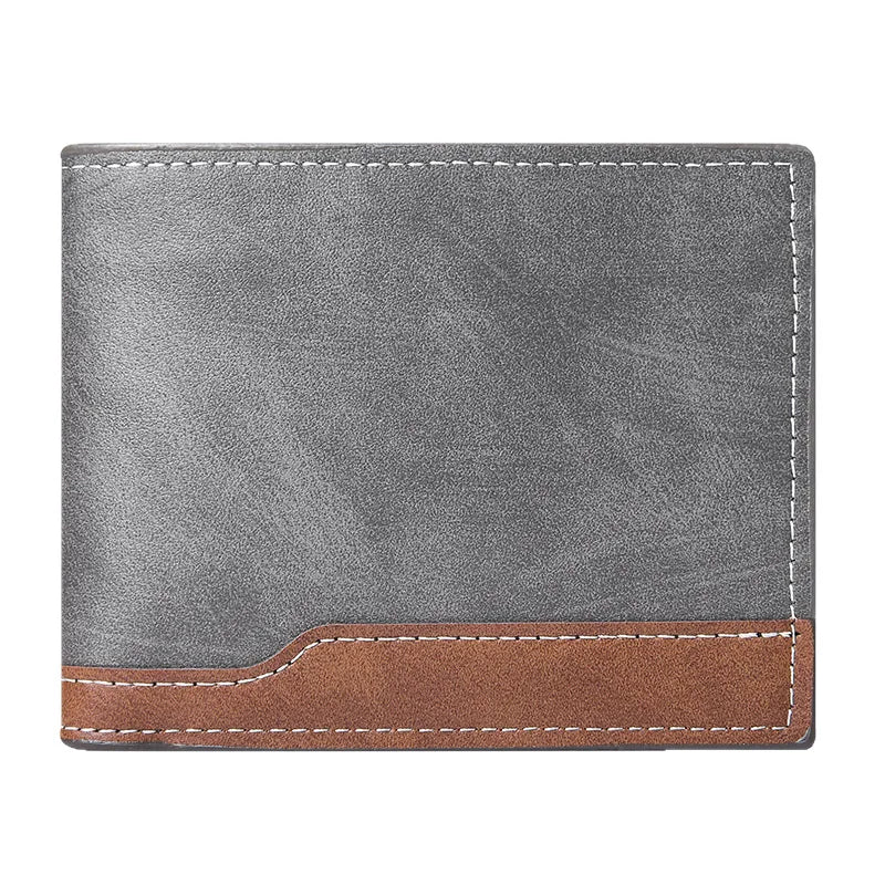 Billetera Corta Cuero PU Para Hombre Retro Porta Monedas