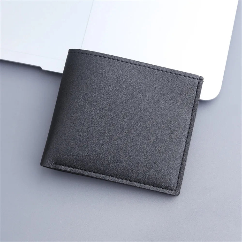 Billetera Delgada de Cuero PU Para Hombre Gran Capacidad