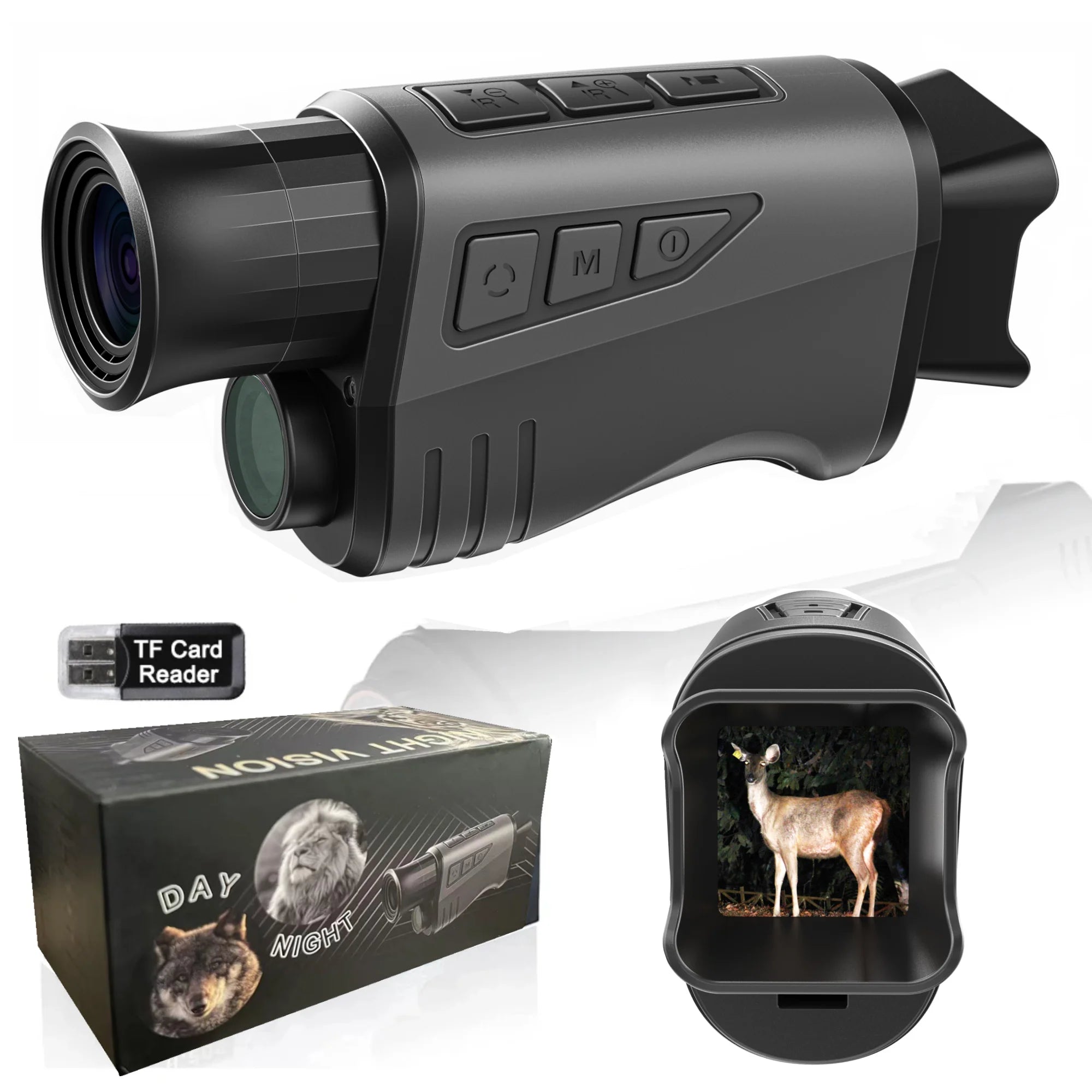 Monocular Visión Nocturna 1080P HD Cámara Infrarroja Búsqueda en Oscuridad