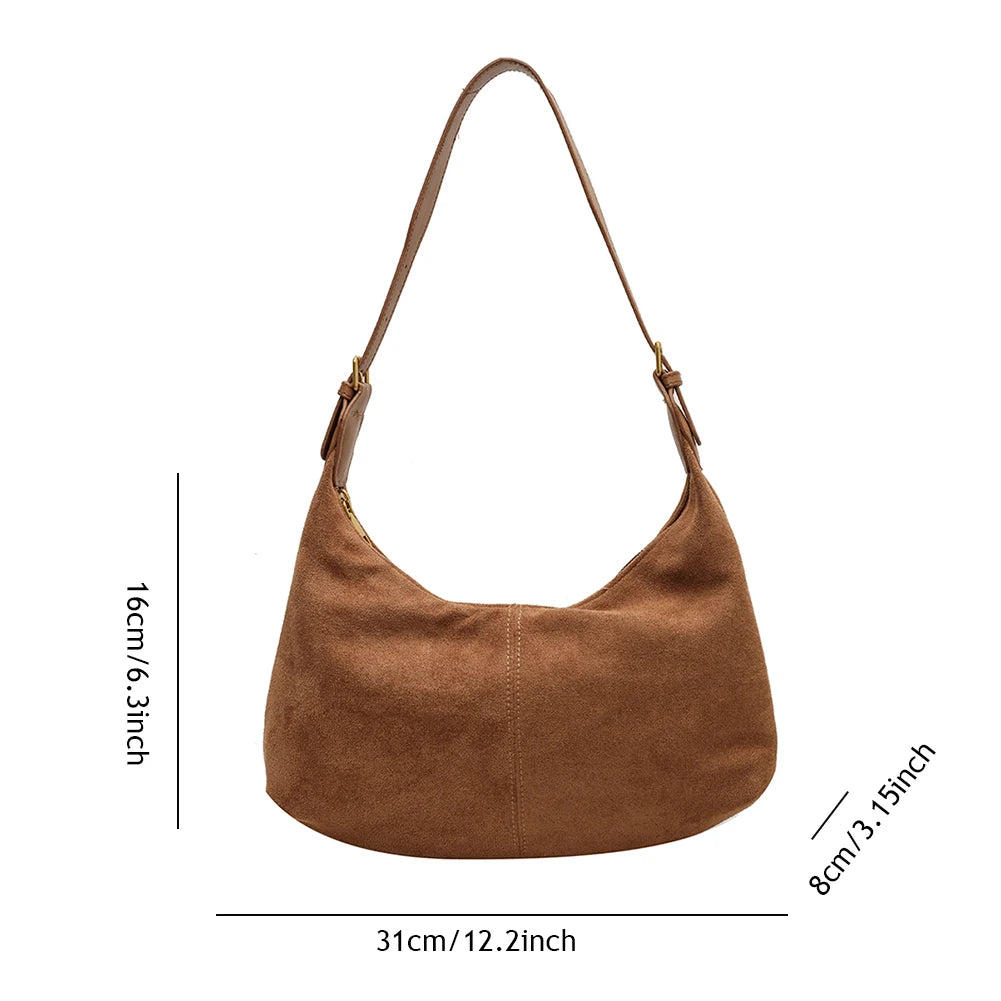Bolso Gamuza Vintage Cruzado Hombro Lujo Casual