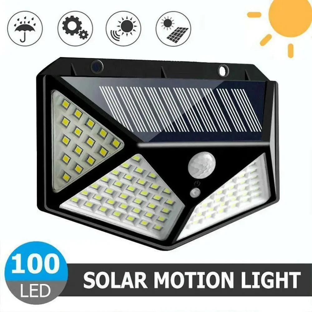Lámpara Solar LED 100 Focos Para Jardín con Sensor