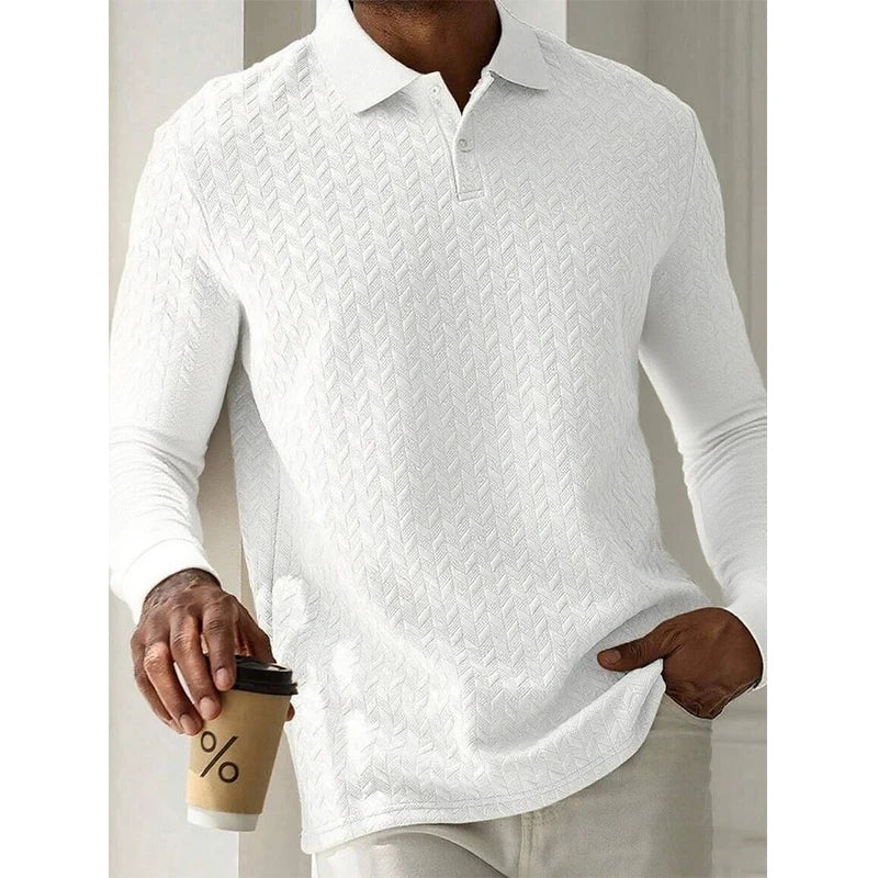 Polo Hombre Manga Larga Alta Calidad Casual /Negocios