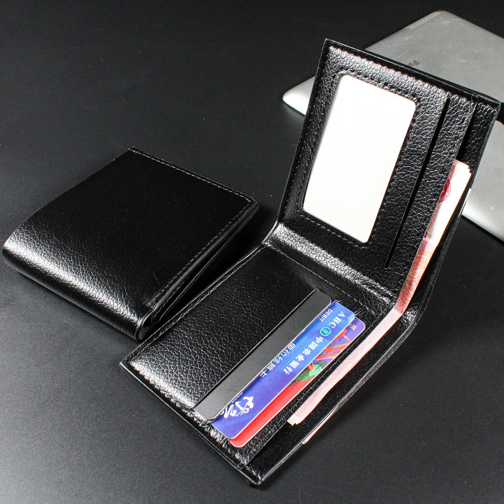 Billetera Delgada de Cuero PU Para Hombre con Porta Tarjetas