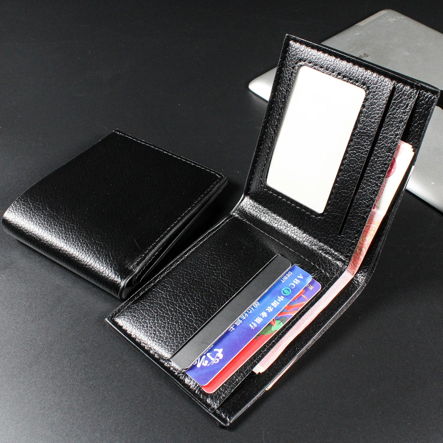 Billetera Delgada de Cuero PU Para Hombre con Porta Tarjetas