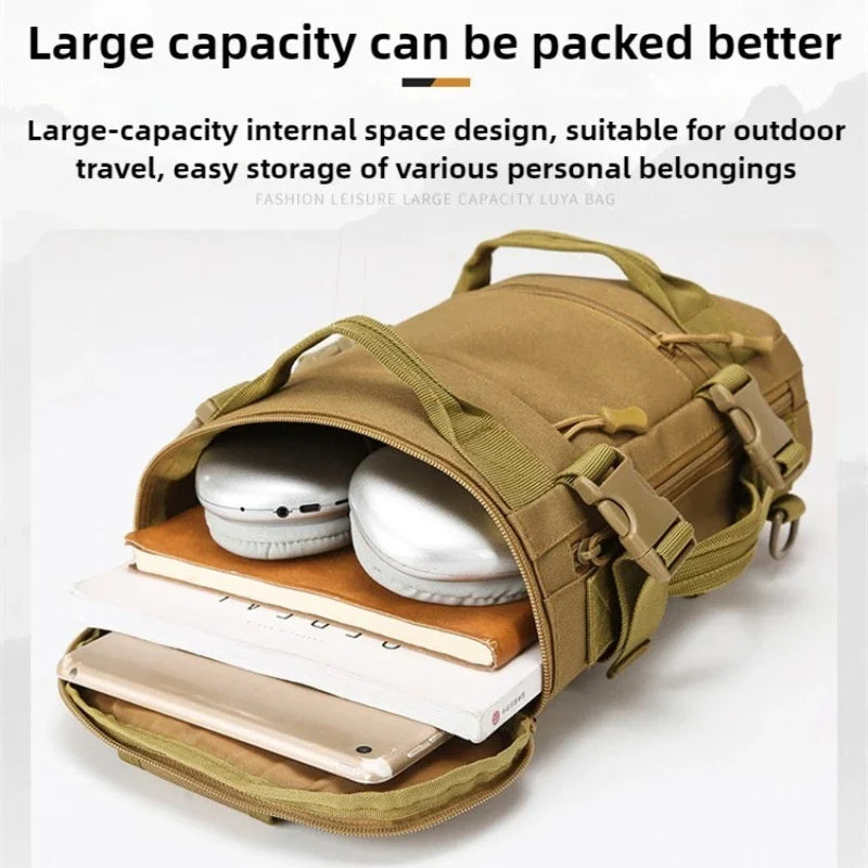 Bolsa Táctica de Pecho para Hombre Senderismo y Exteriores