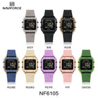 Reloj Digital Multifunción NAVIFORCE NF6105 Para Mujer con Correa de Silicona Resistente al Agua