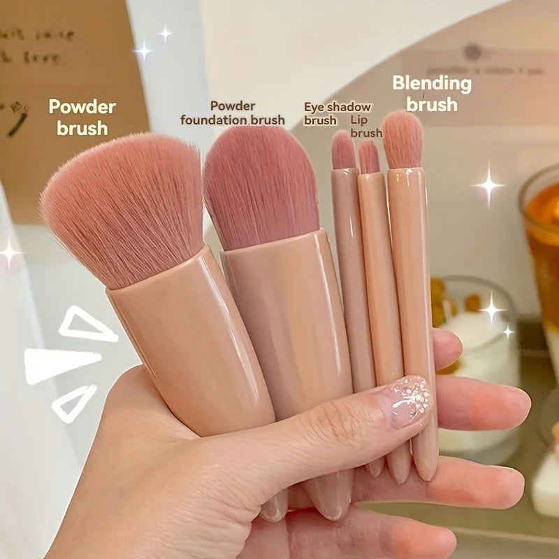 Portable Makeup Brush Set With Mirror