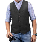 Gilet de Costume Homme Col en V Affaires