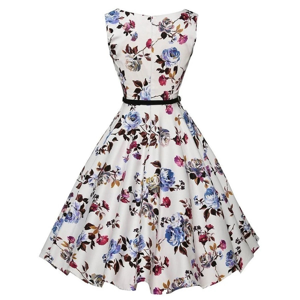 Vintage Rockabilly Floral Retro Casual Summer Swing Dress