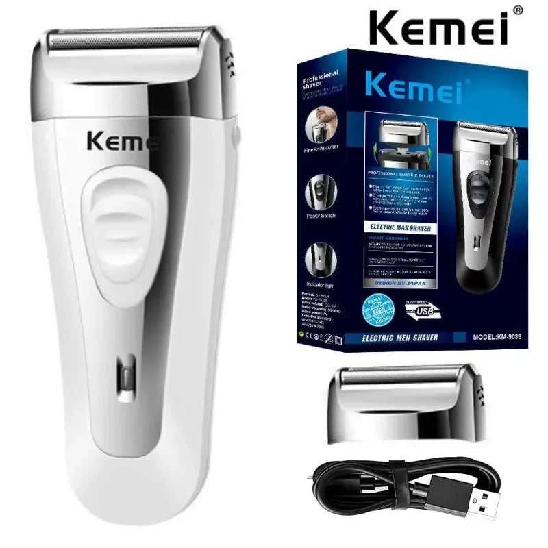 Afeitadora Eléctrica Kemei KM-9038 Impermeable Inalámbrica