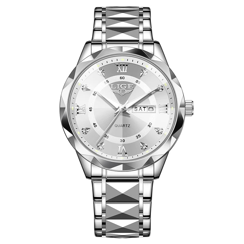 Reloj Hombre LIGE Cuarzo Acero Inoxidable Luminoso Resistente al Agua