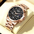 Reloj Hombre LIGE Negocios Cuarzo Cronógrafo Luminoso 3ATM + Caja Regalo