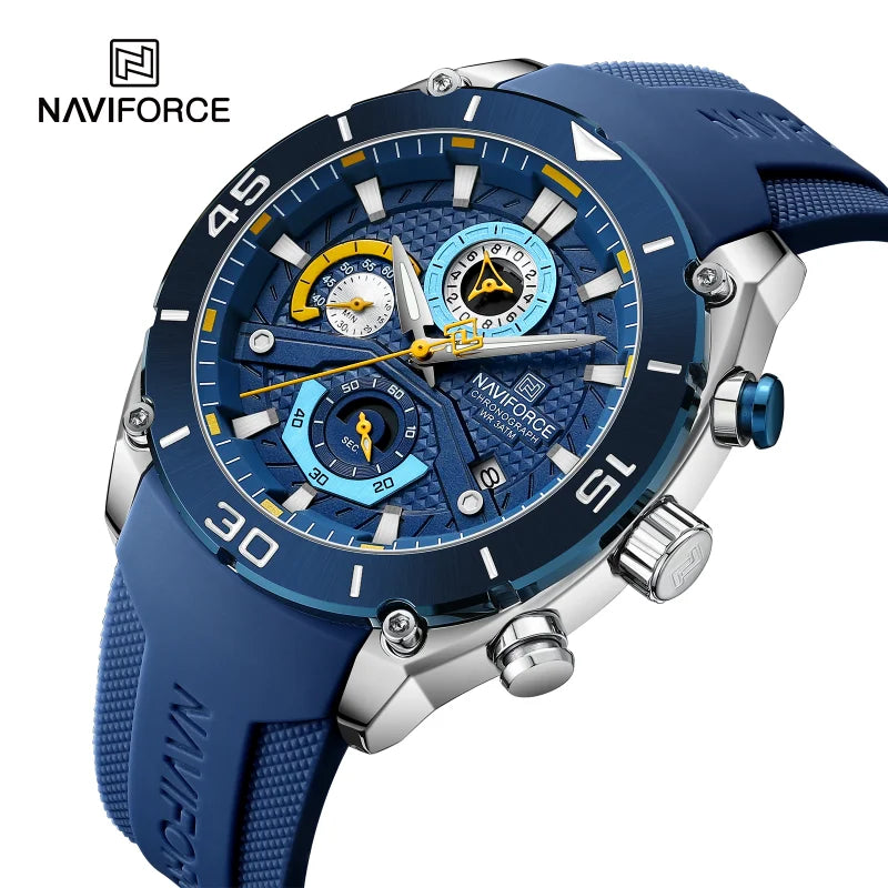 Reloj NAVIFORCE 8038 Deportivo Para Hombre con Cronógrafo y Manecillas Luminosas